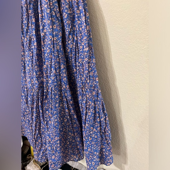 NWT Madewell Tie-Strap Tiered Midi Dress Summer Floral MultiColor Blue Sz Xs Red - Picture 10 of 14